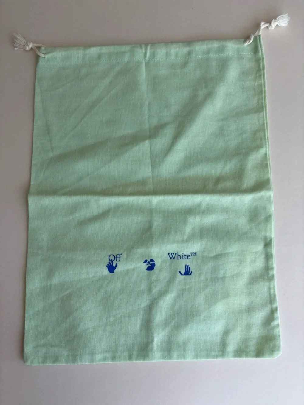 Off-White Mint Green Drawstring Pouch Dust Bag
